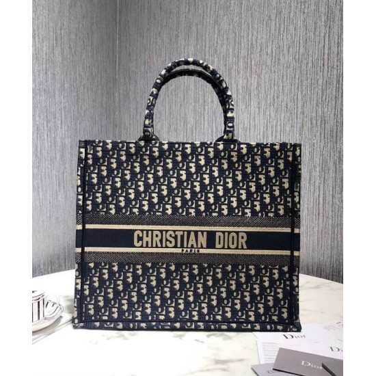 Replica Borse Christian Dior Book Tote M1286 Blu scuro