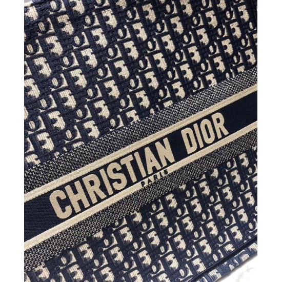 Replica Borse Christian Dior Book Tote M1286 Blu scuro