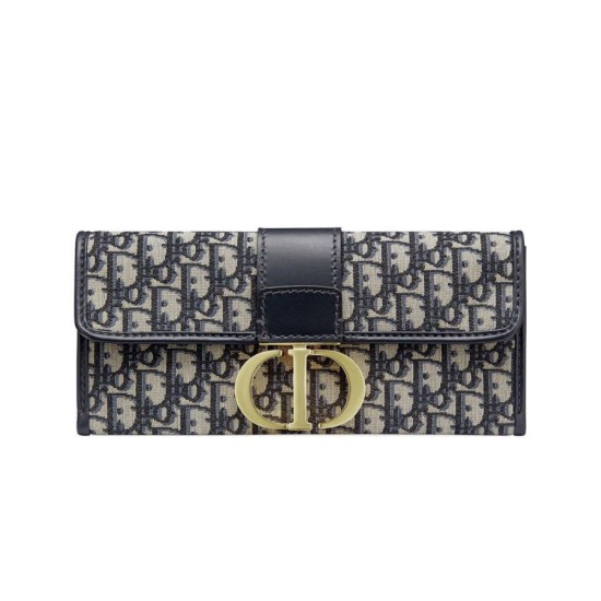 Replica Pochette Christian Dior 30 Montaigne tela jacquard  Blu scuro