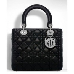 Replica Dior Lady Dior Medium Classic Tote Borse Con agnello nero