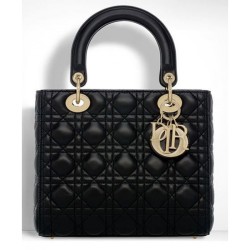 Replica Dior Lady Dior Medium Classic Tote Borse Con agnello nero