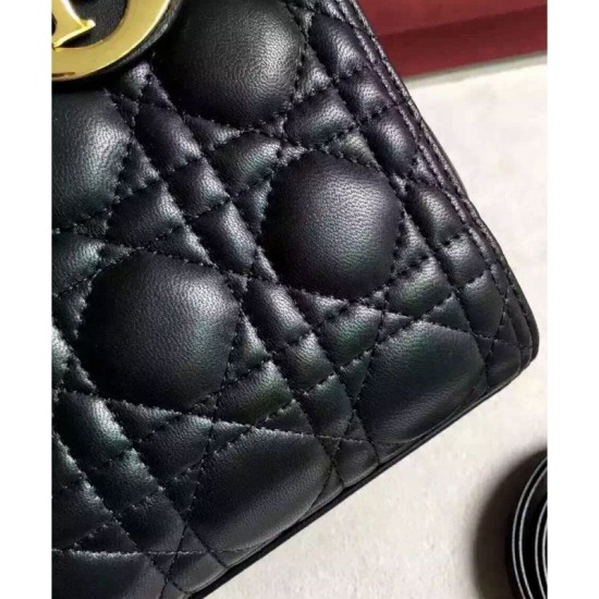 Replica Dior Lady Dior Medium Classic Tote Borse Con agnello nero