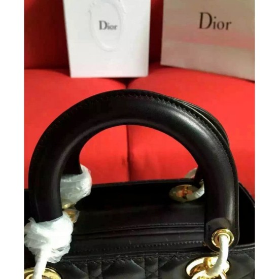 Replica Dior Lady Dior Medium Classic Tote Borse Con agnello nero