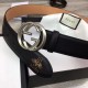 Replica Cinture uomo con fibbia doppia G, hardware argento 4 cm