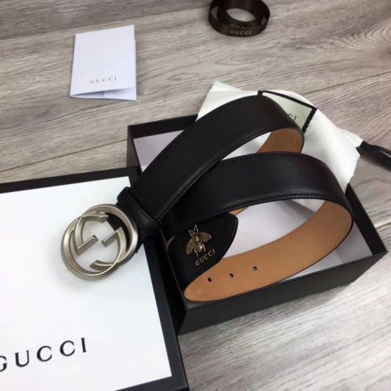 Replica Cinture uomo con fibbia doppia G, hardware argento 4 cm