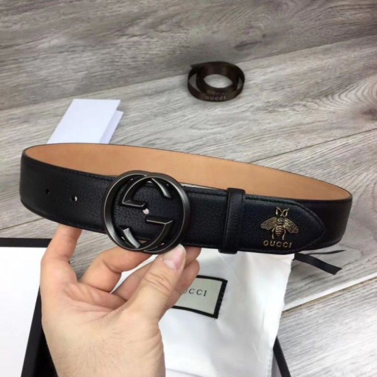 Replica Cinture da uomo con fibbia doppia G 4 cm Hardware nero