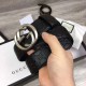 Replica Cintura Signature uomo con fibbia a G Black 411924 Hardware argento