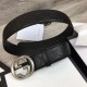 Replica Cintura Signature uomo con fibbia a G Black 411924 Hardware argento