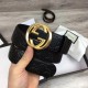 Replica Cintura Signature uomo con fibbia G, hardware 411924 nero oro