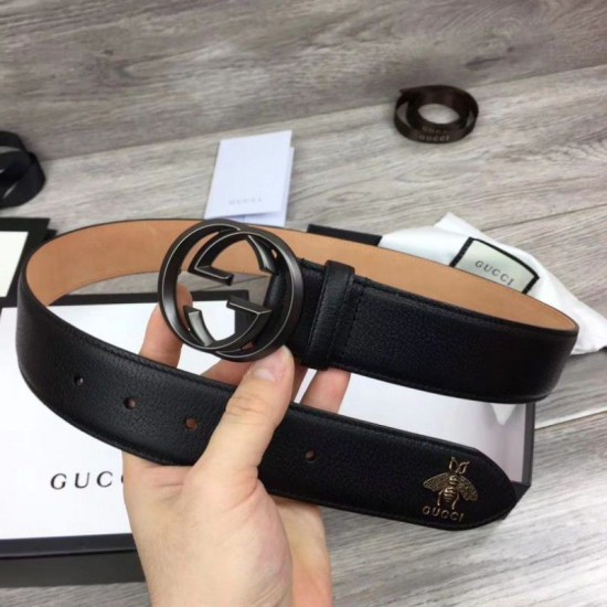 Replica Cinture da uomo con fibbia doppia G 4 cm Hardware nero