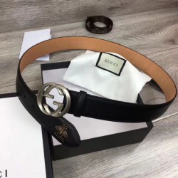 Replica Cinture uomo con fibbia doppia G, hardware argento 4 cm