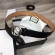 Replica Cinture uomo con fibbia doppia G, hardware argento 4 cm