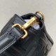 Replica Borsa baguette grande con logo FF nera