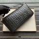Replica Borsa baguette grande con logo FF nera
