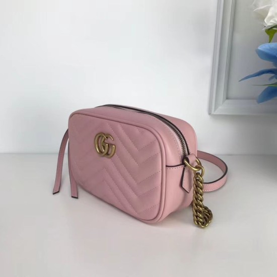 Replica GG Marmont Matelasse Mini Borse 448065 Rosa
