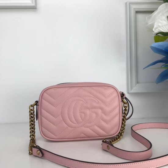 Replica GG Marmont Matelasse Mini Borse 448065 Rosa