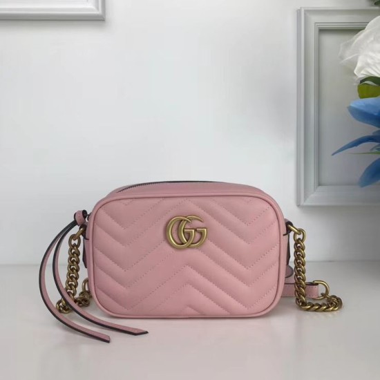 Replica GG Marmont Matelasse Mini Borse 448065 Rosa