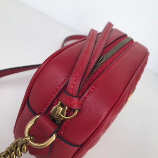Replica GG Marmont Matelasse Mini Borse 448065 Rosso
