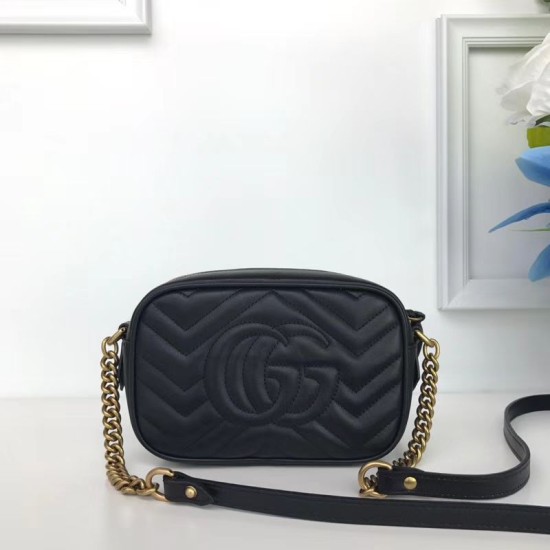 Replica GG Marmont Matelasse Mini Borse 448065 Nero