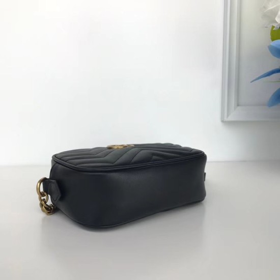 Replica GG Marmont Matelasse Mini Borse 448065 Nero