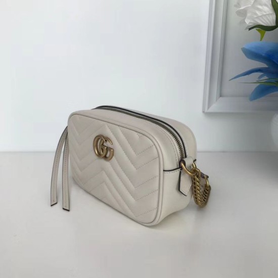 Replica GG Marmont Matelasse Mini Borse 448065 Bianca