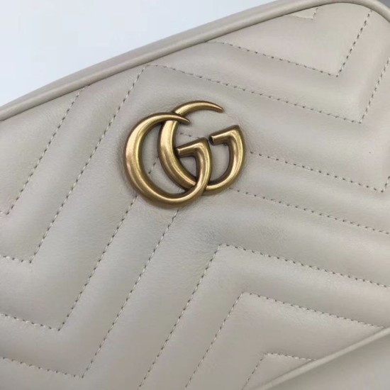 Replica GG Marmont Matelasse Mini Borse 448065 Bianca