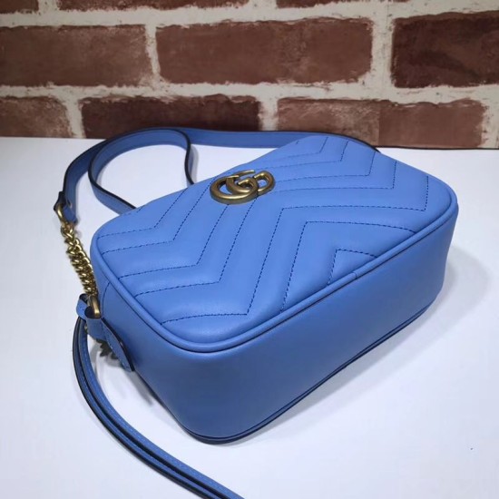 Replica GG Marmont Matelasse Mini Borse 448065 Blu Replica GG Marmont Matelasse Mini Borse 448065 Blu