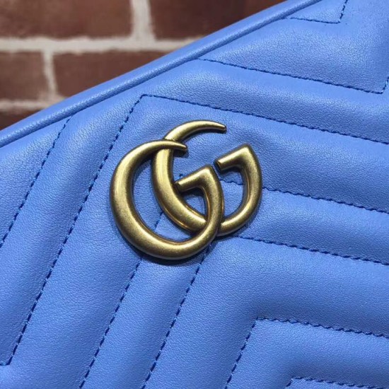 Replica GG Marmont Matelasse Mini Borse 448065 Blu Replica GG Marmont Matelasse Mini Borse 448065 Blu