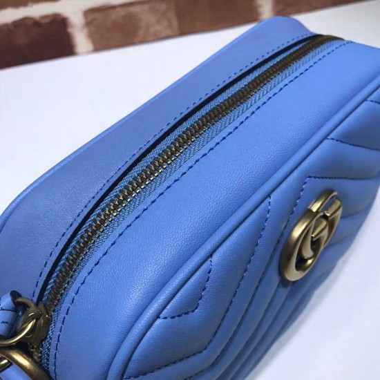 Replica GG Marmont Matelasse Mini Borse 448065 Blu Replica GG Marmont Matelasse Mini Borse 448065 Blu