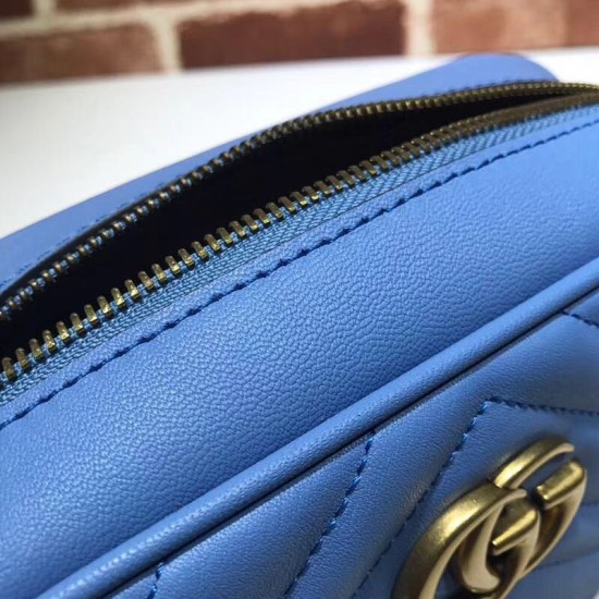 Replica GG Marmont Matelasse Mini Borse 448065 Blu Replica GG Marmont Matelasse Mini Borse 448065 Blu