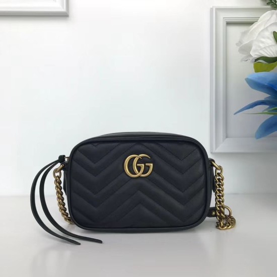 Replica GG Marmont Matelasse Mini Borse 448065 Nero