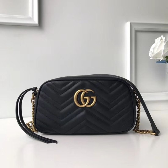 Replica Borsa a tracolla GG Marmont Matelasse 447632 Nero Replica Borsa a tracolla GG Marmont Matelasse 447632 Nero