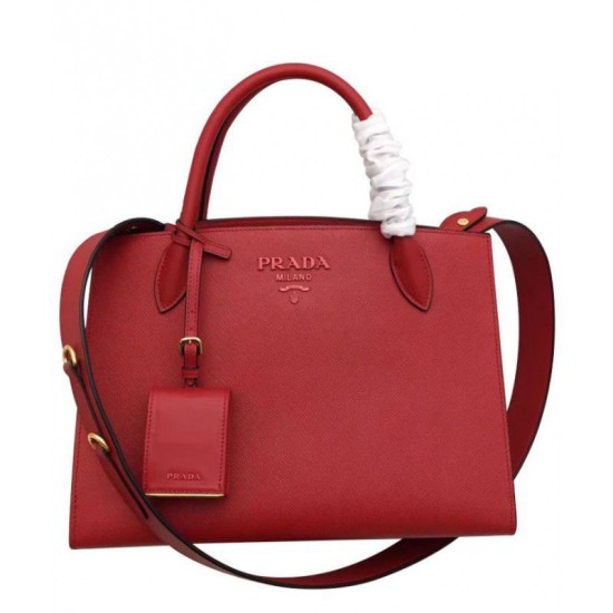 Replica Borsa a tracolla Prada Monochrome saffiano rossa