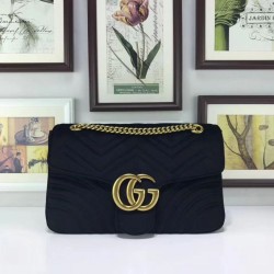 Replica Borsa a Tracolla GG Marmont Media 443496 Nero