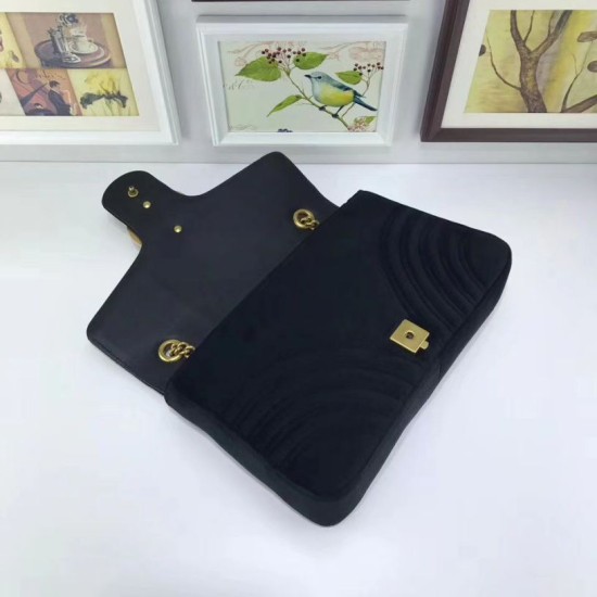 Replica Borsa a Tracolla GG Marmont Media 443496 Nero