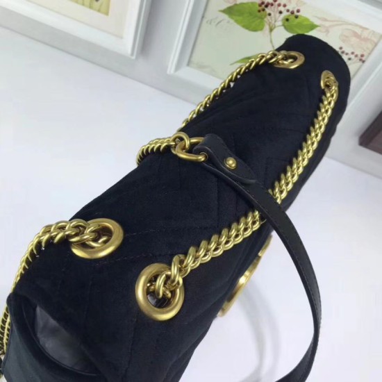 Replica Borsa a Tracolla GG Marmont Media 443496 Nero