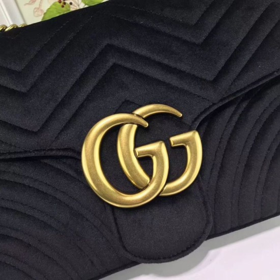 Replica Borsa a Tracolla GG Marmont Media 443496 Nero