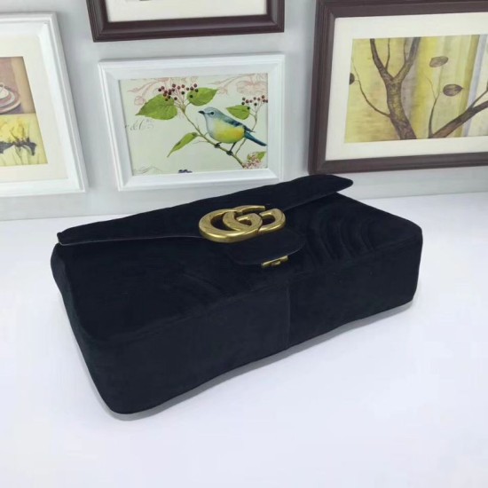 Replica Borsa a Tracolla GG Marmont Media 443496 Nero