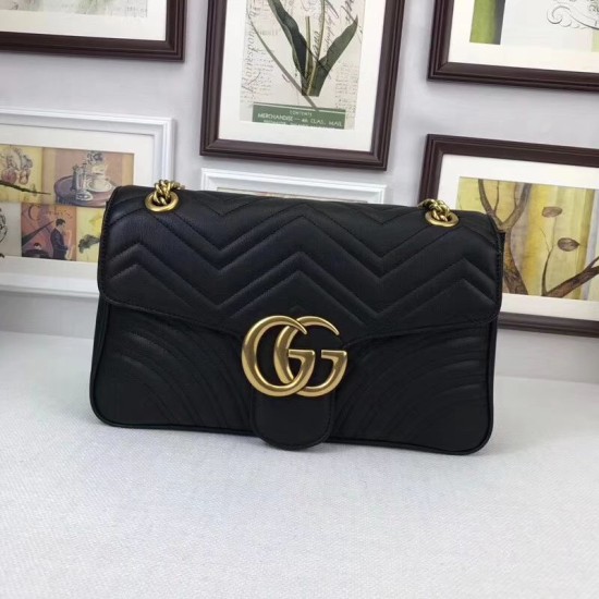 Replica Borse A Tracolla GG Marmont Medium Matelassé 443496 Nero