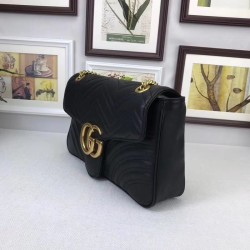 Replica Borse A Tracolla GG Marmont Medium Matelassé 443496 Nero
