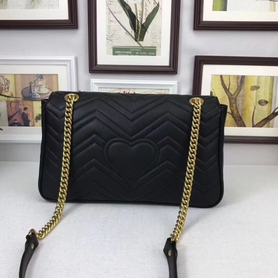 Replica Borse A Tracolla GG Marmont Medium Matelassé 443496 Nero