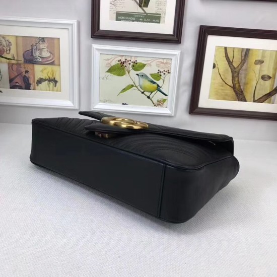 Replica Borse A Tracolla GG Marmont Medium Matelassé 443496 Nero