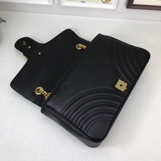 Replica Borse A Tracolla GG Marmont Medium Matelassé 443496 Nero