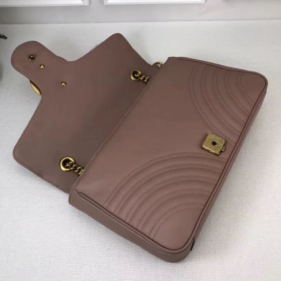 Replica Borse A Tracolla GG Marmont Medium Matelassé 443496 Rosa nudo