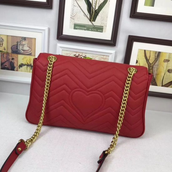 Replica Borse A Tracolla GG Marmont Medium Matelassé 443496 Rosso