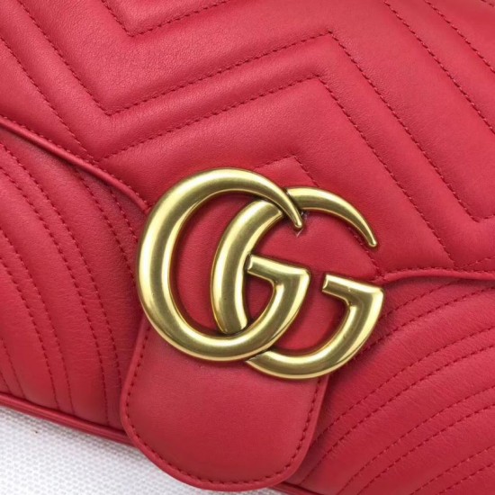Replica Borse A Tracolla GG Marmont Medium Matelassé 443496 Rosso