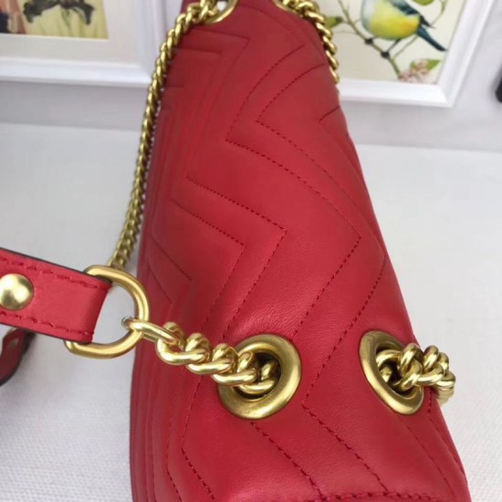 Replica Borse A Tracolla GG Marmont Medium Matelassé 443496 Rosso