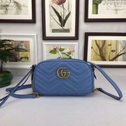 Replica Borsa a tracolla GG Marmont Matelasse 447632 Blu