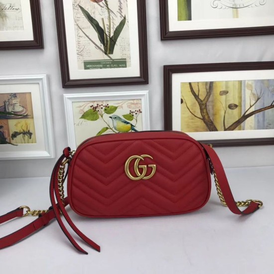 Replica Borsa a tracolla GG Marmont Matelasse 447632 Rosso
