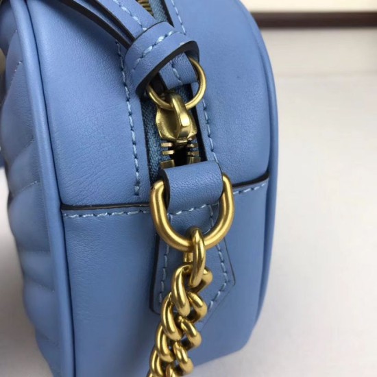 Replica Borsa a tracolla GG Marmont Matelasse 447632 Blu